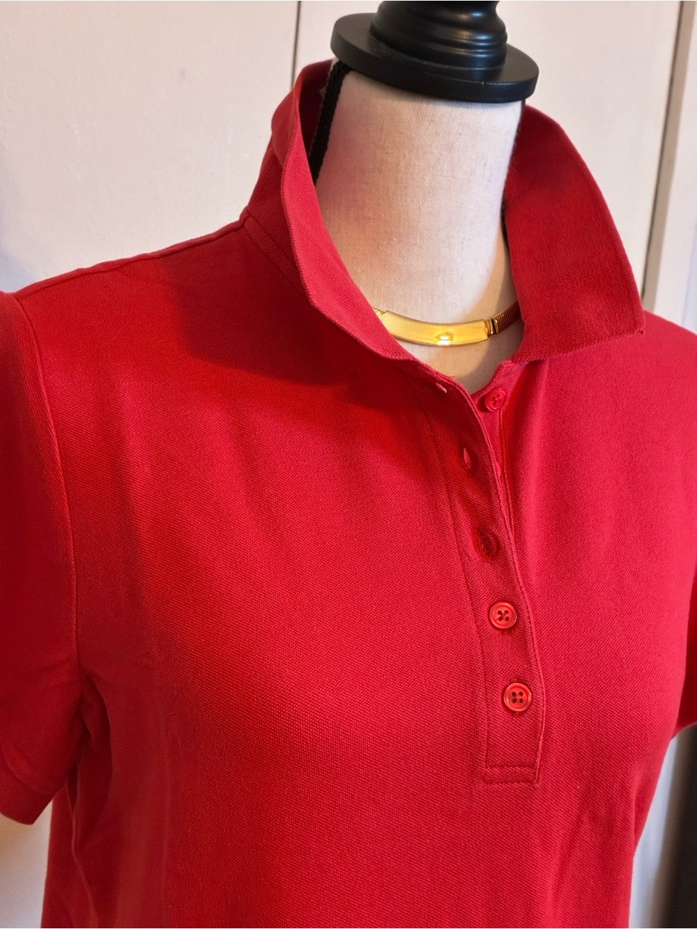 Polo Dress in Bright Red Short Sleeve - Appleseed - Picture 6 of 11